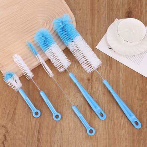 Lot de 5 brosses de nettoyage, écouvillons pour récipients fins, bière, vin, kombucha, carafes, gourdes, thermos (43,5 cm) (1/3)