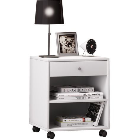 Mesa de noche de madera Rolda cajón rodillos 54x45x38 - VCM