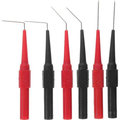 Set mit 6 Multimeter-Prüfspitzen, 0,7 mm gerade und abgewinkelte Bohrspitzen – 8,30 x 0,60 x 0,60 cm (1/4)