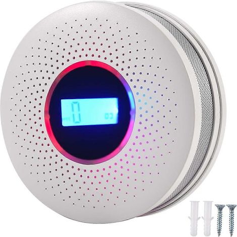 Filiyano-Détecteur combiné de monoxyde de carbone et de fumée, alarme CO à piles avec voyant LED clignotant et signal sonore. (1/5)