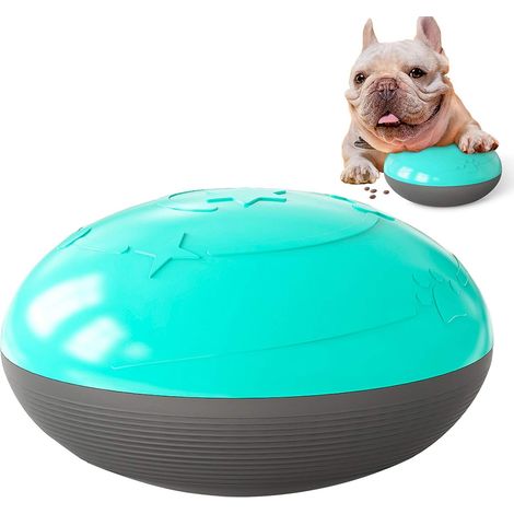 Pelota De Juguete MINKUROW Para Perros, Juguete Indestructible Para Masticar Perros, Juguete De Goma, Pelota Para Perros, Juguetes Interactivos, Pelota De Aperitivos Para Perros Chirriantes (Azul) (1/5)