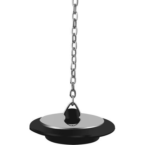 Abflussstopfen, universeller Badewannenstopfen mit langer Metallkugelkette und Aufhängering, verchromter und gummierter Spülbeckenstopfen, Abflussabdeckung, Ersatzfilter (1/5)