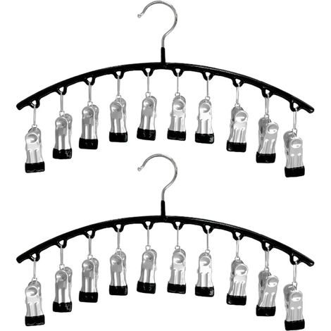 cintres à pinces multiples, gain de place avec 10 pinces, coupe-vent, sans traces, organisateur de leggings, accessoires pour la maison (1/5)