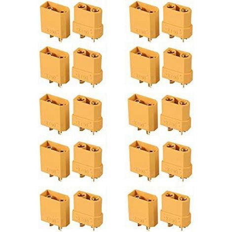 10 pares de conectores de batería XT90/XT90H, juego de conectores banana para baterías Lipo (1/4)