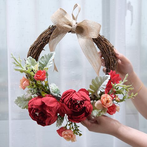 Guirlande de Pivoines Artificielles pour Décoration Extérieure, Porte, Mariage et Maison (1/5)