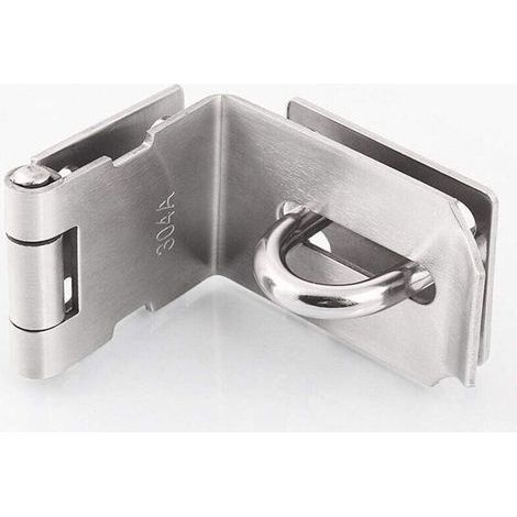 CSPARKV 1 PCS de Loquet de Porte à Angle Droit en Acier Inoxydable à 90 Degrés, Moraillon de Cadenas, Fermeture Cadenas à Cadenas Lourd, Moraillon de Loquet de Porte, Verrou de Porte Haute (1/4)