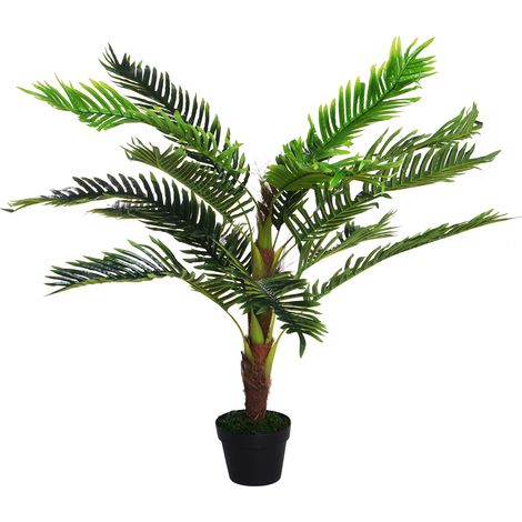 Palma Cycas Artificiale 123cm avec Pot, Intérieur Extérieur