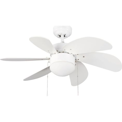 wonderlamp Tandy Ventilatore da soffitto con luce, E27, 15 watt, bianco, 76,2 x 76,2 x 41,5 cm (1/5)
