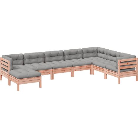 Maison Exclusive - Salon de jardin 8 pcs avec coussins sapin douglas solide (1/5)
