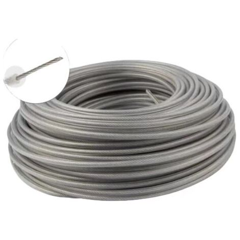 Fil de Coupe Ligne de Coupe Herbe en Acier Robuste 3mm x 45m Rond Remplacement String Line Cordon de Corde pour débroussailleuses (1/4)