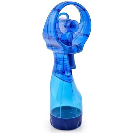 Ventilateur de brumisation d'eau portable de luxe alimenté par batterie (bleu foncé).
