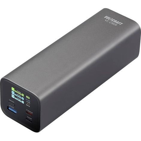 VOLTCRAFT VC-C909 Power bank 27000 mAh Consegna di potenza 3.1 Li-Ion,Nero - ArgentoIndicazione di stato (1/5)