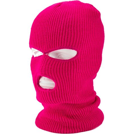 DigitalLAB-1 masque d'hiver chaud, masque à 3 trous, masque tricoté pour le ski et le vélo par temps froid, masque multifonctionnel, bonnet de ski pour moto et vélo, rose et rouge (1/5)