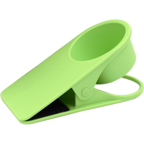 Portavasos, soporte lateral para escritorio, clip, material ABS, verde, abrazadera resistente (1/3)