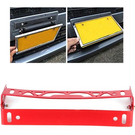 Support de plaque d'immatriculation universel réglable en alliage d'aluminium pour voiture (1/5)