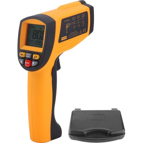 Thermomètre infrarouge sans contact GM1150A, pistolet de mesure de température industrielle portatif, appareil laser pour surfaces, plage -50°C à 550°C (1/5)