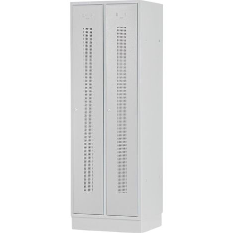 Vestiaire métallique 2 portes grises perforées MW Tools KL20G (1/5)