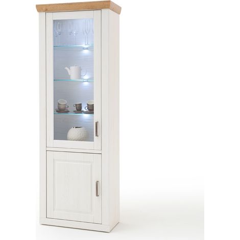 Vitrine im Landhaus-Design BRASILIA-05 in Pinie Aurelio & Grandson Oak. Nb. - B/H/T: 73/210/40cm (1/5)