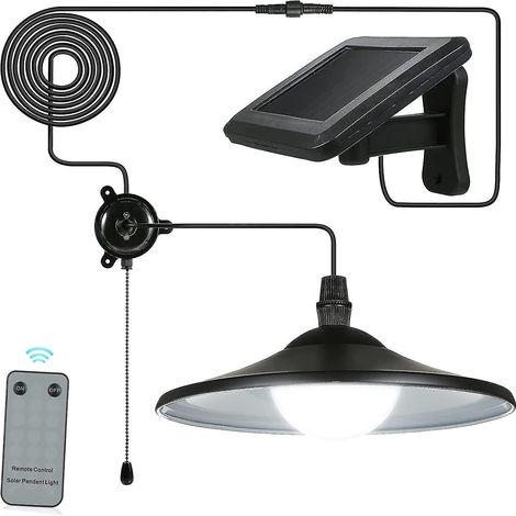 Lampe de jardin solaire extérieure, suspension LED E27, étanche avec télécommande - AquaForge (1/3)