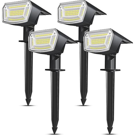 Solar Outdoor LED Light, 4 Pack 59 LED Solar Lights 4 Modes Solar Garden Lights IP65 Waterproof for Yard, Patio, Trees, Driveway (Cool White 6500K) (1/5)