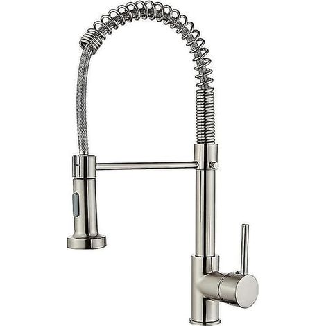 Mitigeur de cuisine avec douchette extractible, robinet de cuisine professionnel - Argent (1/5)