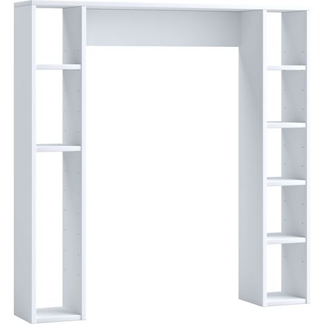 Ebuy24 – Étagère murale WC Tinoli M 100x98x18 cm – 8 compartiments pour rangement optimal – Meuble salle de bain moderne – VCM (1/3)