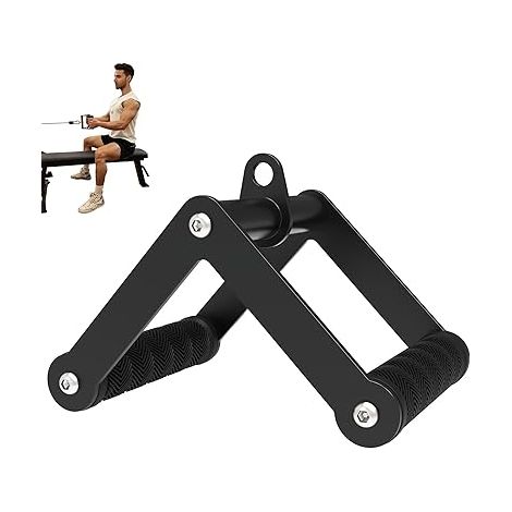 Double D Attache de câble à poignée pour rangée pour salle de sport, attache antidérapante en V pour équipement de gym à domicile, attache de rail T pour l'entraînement du dos, attaches de (1/5)