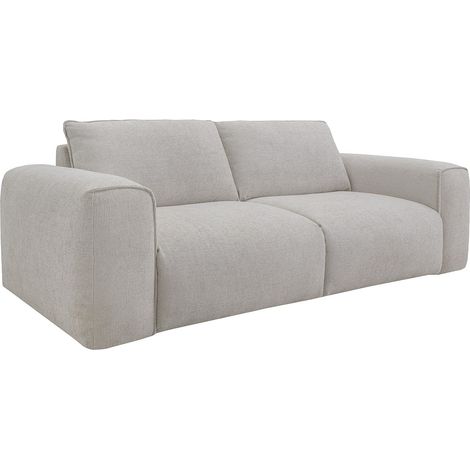 Divano letto 4 posti express in tessuto testurizzato beige Letto 160 cm Materasso 16 cm - POGLO