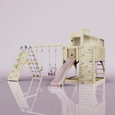 PolarPlay Tour de jeux Finn Rosa 415 x 472 cm Balançoire bébé