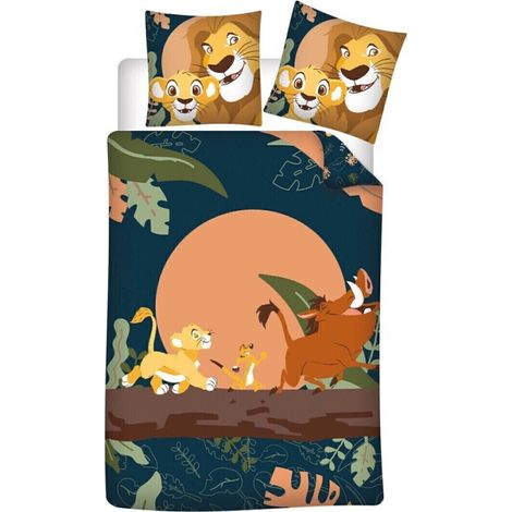 Parure de Lit Disney Le Roi Lion – Housse de Couette Réversible + Taie d'oreiller 65x65 cm (1/2)