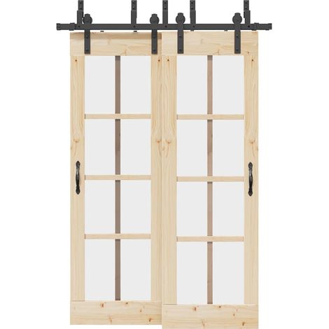 Kit de herrajes para puertas correderas acero negro 152,5 cm vidaXL (1/5)