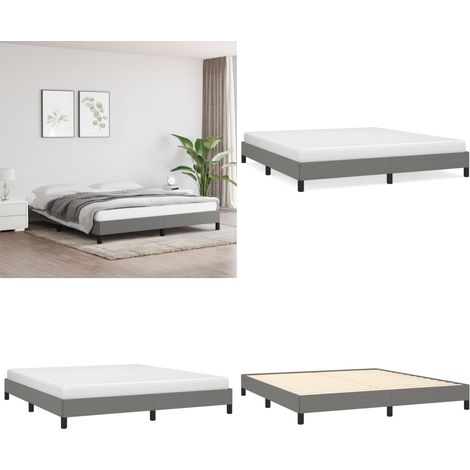 Giroletto senza Materasso Grigio Scuro 160x200 cm Tessuto - Letto con doghe - Letto in tessuto