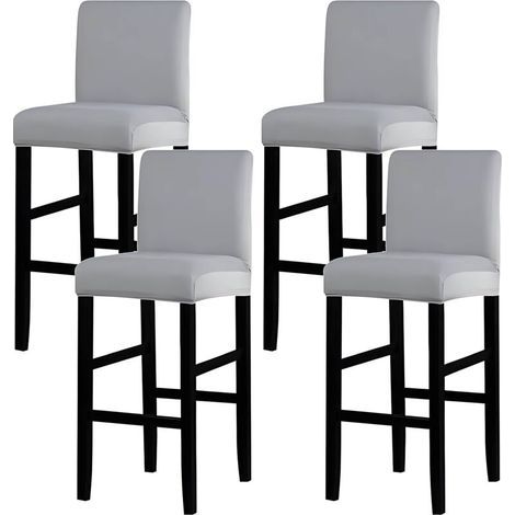 Housse de chaise de bar lot de 4 – Élastique et amovible – Anti-taches respirante – Dimensions 35-45 cm – Pour tabourets à dossier court (1/5)