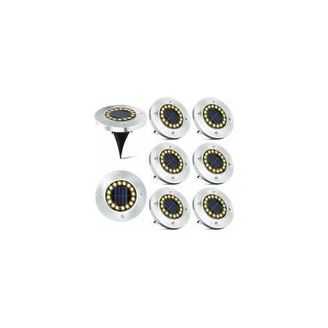 Spotlight Solaire - 16 LED - IP65 Étanche - Pour Jardin Chemin Pelouse Patio Cour - 8 Pièces (1/5)