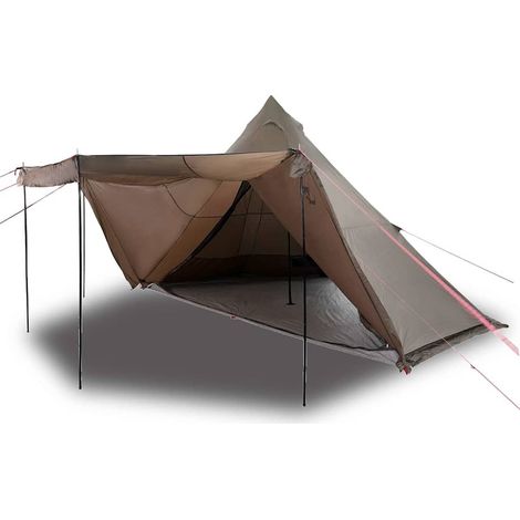 vidaXL Tienda de campaña familiar tipi 8 personas impermeable marrón (1/2)