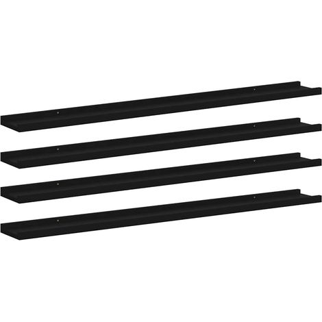 Maison Exclusive - Wandregale 4 Stk. Schwarz 100x9x3 cm (1/5)