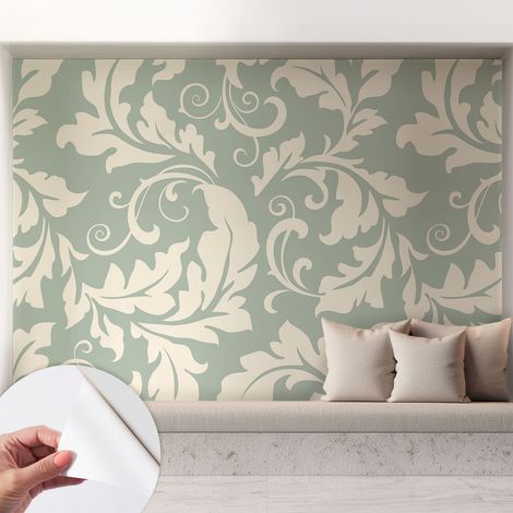 Carta da parati autoadesiva - fotomurale - decorazione parete - murale - adesivo da muro - Foglie decorative 208x146 cm (1/5)
