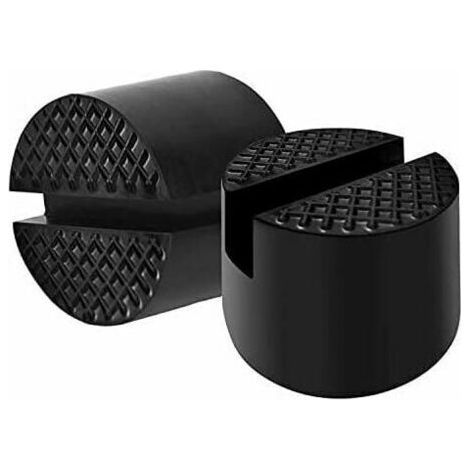 Cuscinetti per martinetti idraulici per auto con blocco in gomma I martinetti per auto solidi proteggono il sottoscocca durante il sollevamento del diametro dell'auto 48 mm (2 pezzi neri) (1/5)