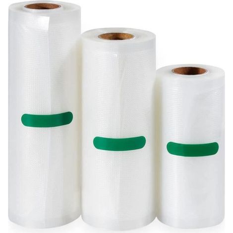 Film Sous Vide Alimentaire -Sac Sous Vide Alimentaire pour Machine Sous Vide 3 Rouleau Sous Vide 12X500cm,17x500cm,22x500cm Sans (1/3)