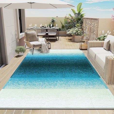 Tapis d'extérieur imperméable, réversible, extra large, pliable, léger, en plastique, résistant aux UV, pour camping-car, camping, porche, jardin, plage, 180 x 270 cm (1/5)