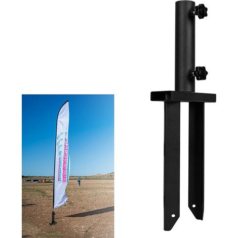 Piquets de drapeau robustes, supports de mât de drapeau, bases de fixation pour oriflammes, inserts de sol, supports métalliques universels pour torches (1/5)