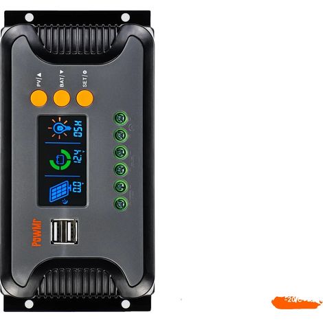 Controlador de carga solar, pantalla LCD, funciones inteligentes, 30 A (1/2)