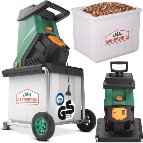 Broyeur de branches vegetaux jardin électrique 3100 W 50 L déchiqueteur jardin branches arbustes 40 mm