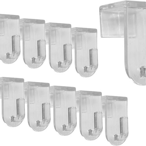 10 transparent acrylic nail-free bathroom curtain hooks, dual-purpose invisible decorative hooks, in stock. (1/5)