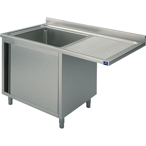 Plonge Sur Armoire Avec Porte Battante, Place Pour Lave-Vaisselle, 1 Bac à Gauche, 1400X600 mm - Mastro
