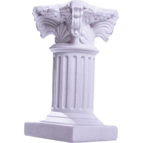 Pilier romain miniature, socle, support, colonne grecque-White