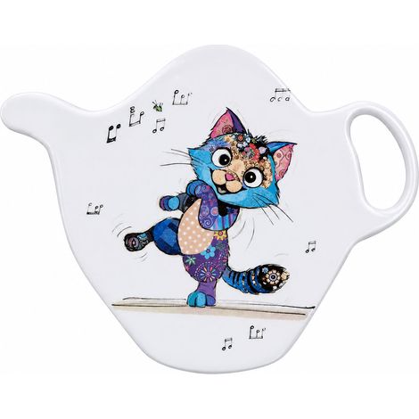 Repose-sachet de thé chat mélamine (1/2)