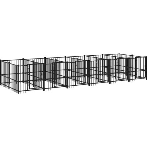 Maison Exclusive - Chenil d'extérieur pour chiens Acier 11,26 m²