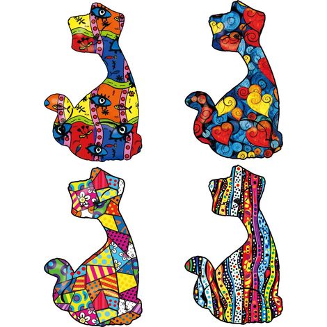 Statuina Pop Art a forma di gatto, in resina, design moderno, ideale per l'arredamento della casa, regalo creativo