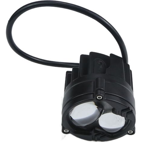LED-Motorradscheinwerfer mit zweifarbigen Linsen, externen Nebelscheinwerfern, Scheinwerfern (Fern- und Abblendlicht), zweifarbigen gelben und weißen LEDs. (1/3)